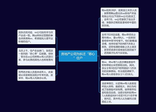 房地产公司为拆迁“恶心”住户