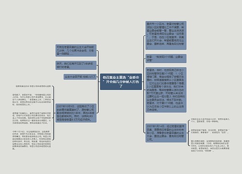 他召集业主重选“业委会”开会前几分钟被人打伤了