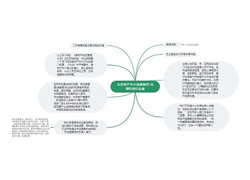 北京房产中介违规被罚 治理吃差价乱象