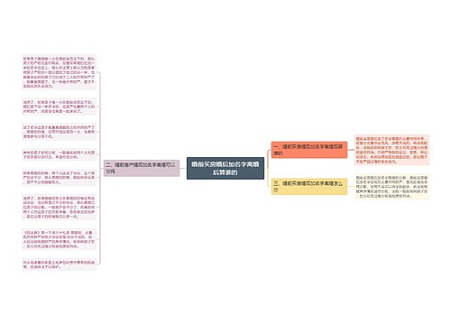 婚前买房婚后加名字离婚后算谁的