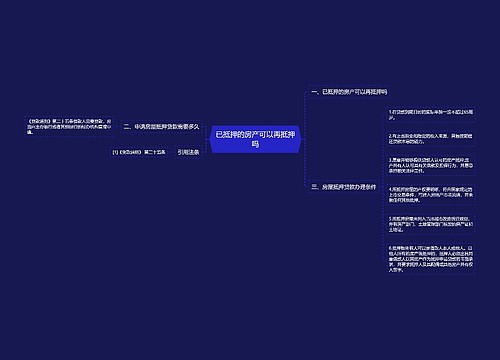 已抵押的房产可以再抵押吗