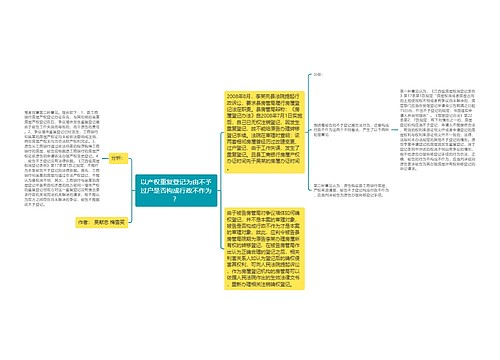 以产权重复登记为由不予过户是否构成行政不作为？