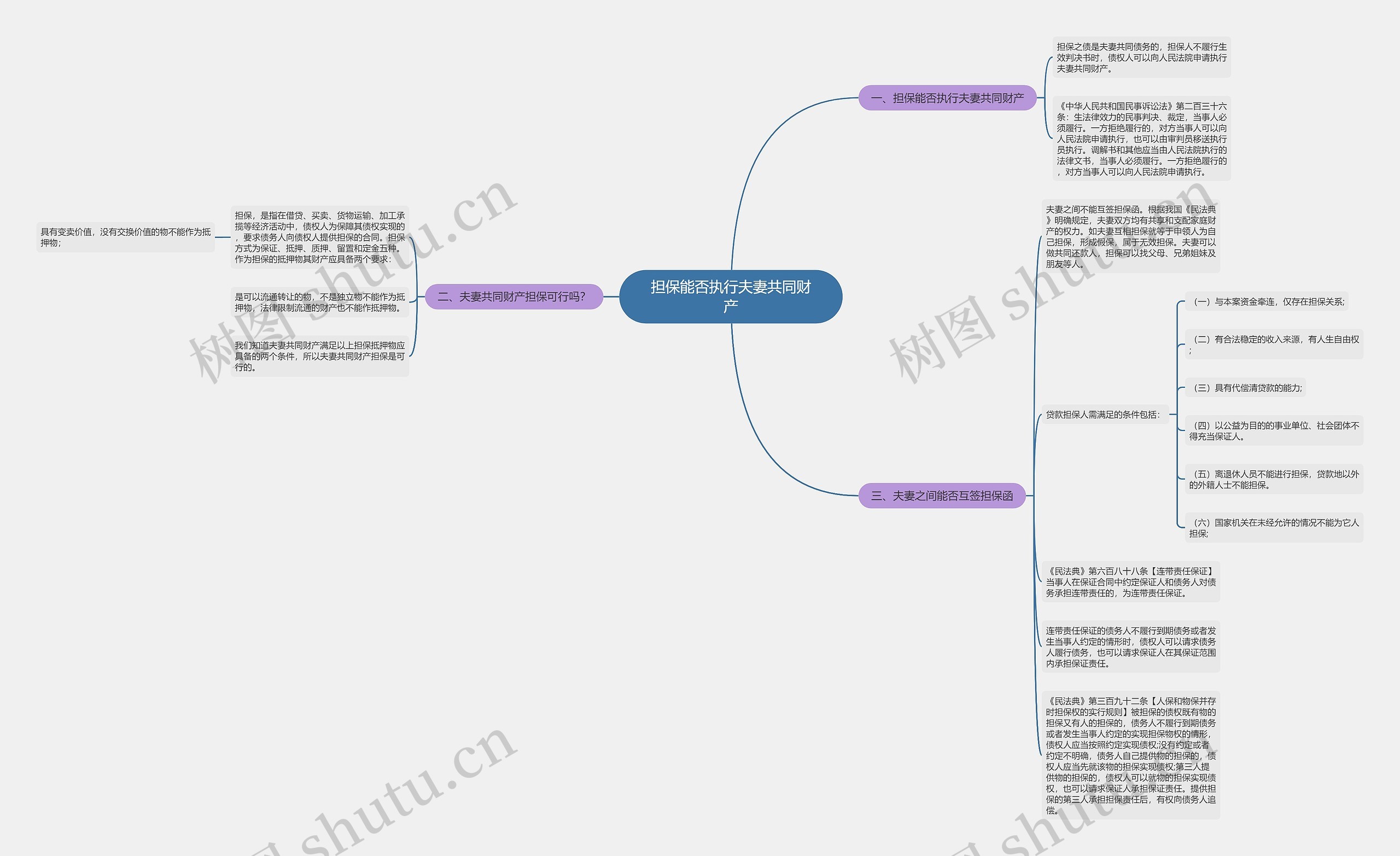 担保能否执行夫妻共同财产思维导图