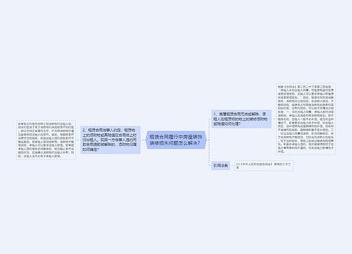 租赁合同履行中房屋装饰装修损失问题怎么解决？