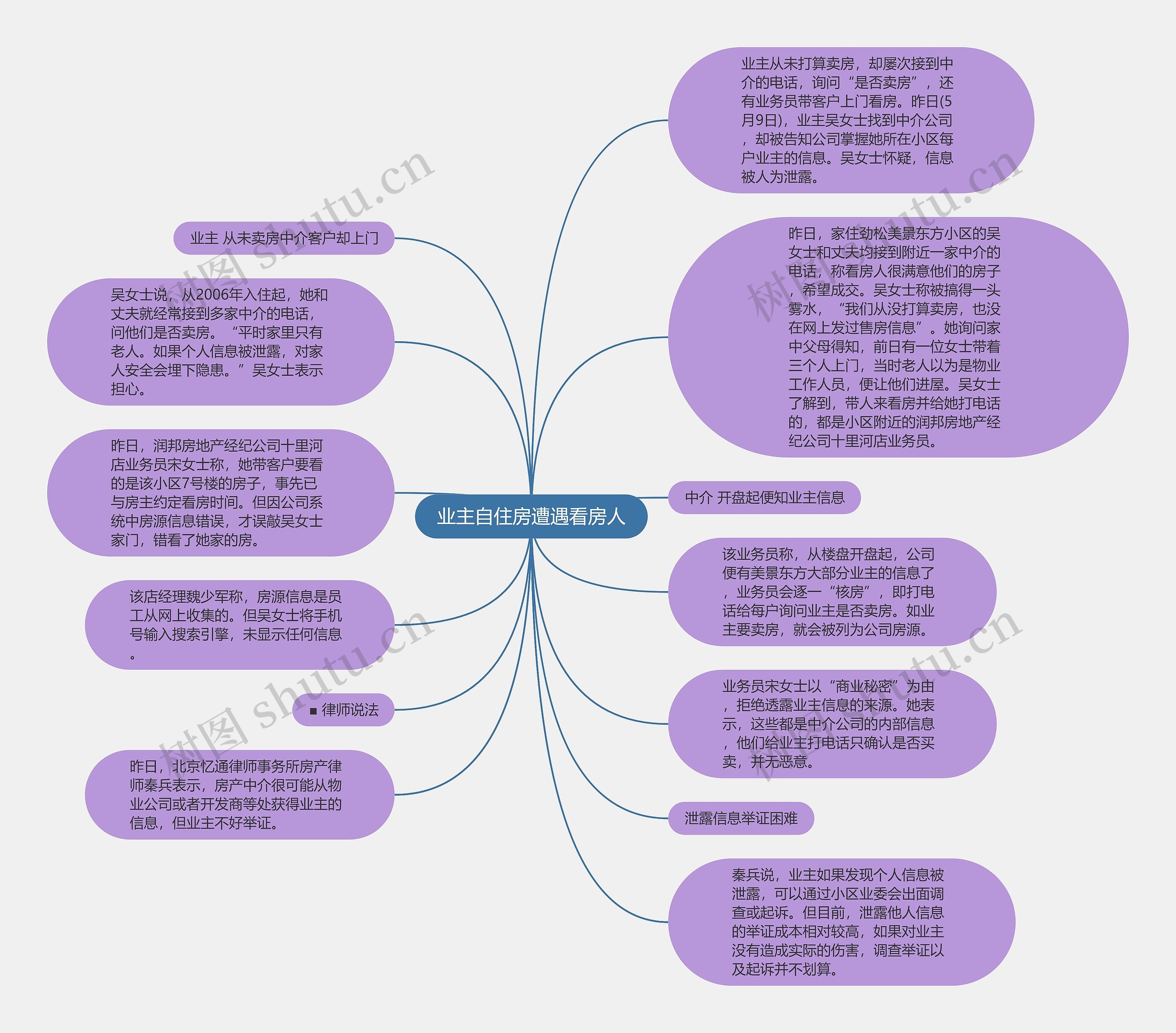 业主自住房遭遇看房人思维导图