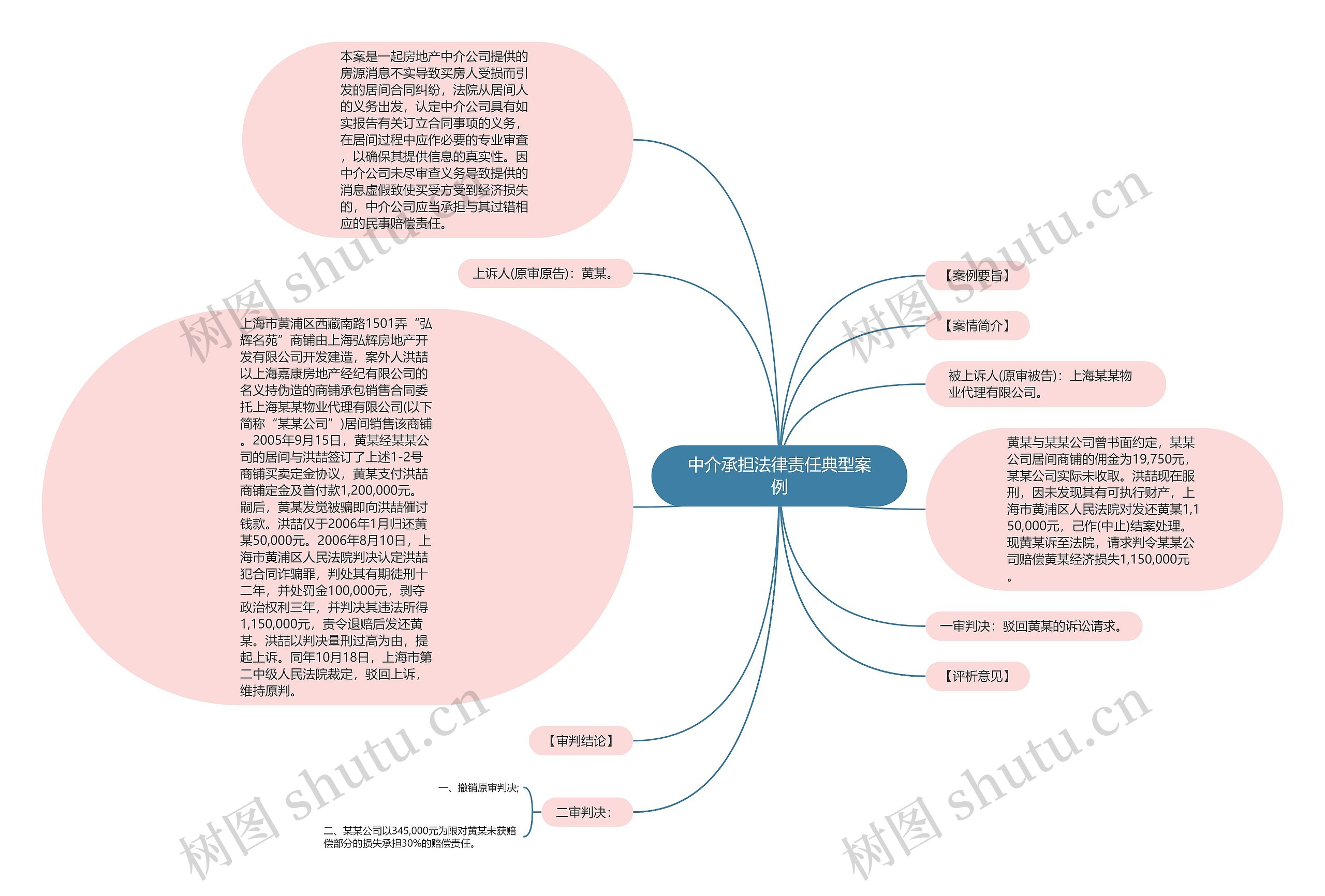 中介承担法律责任典型案例思维导图