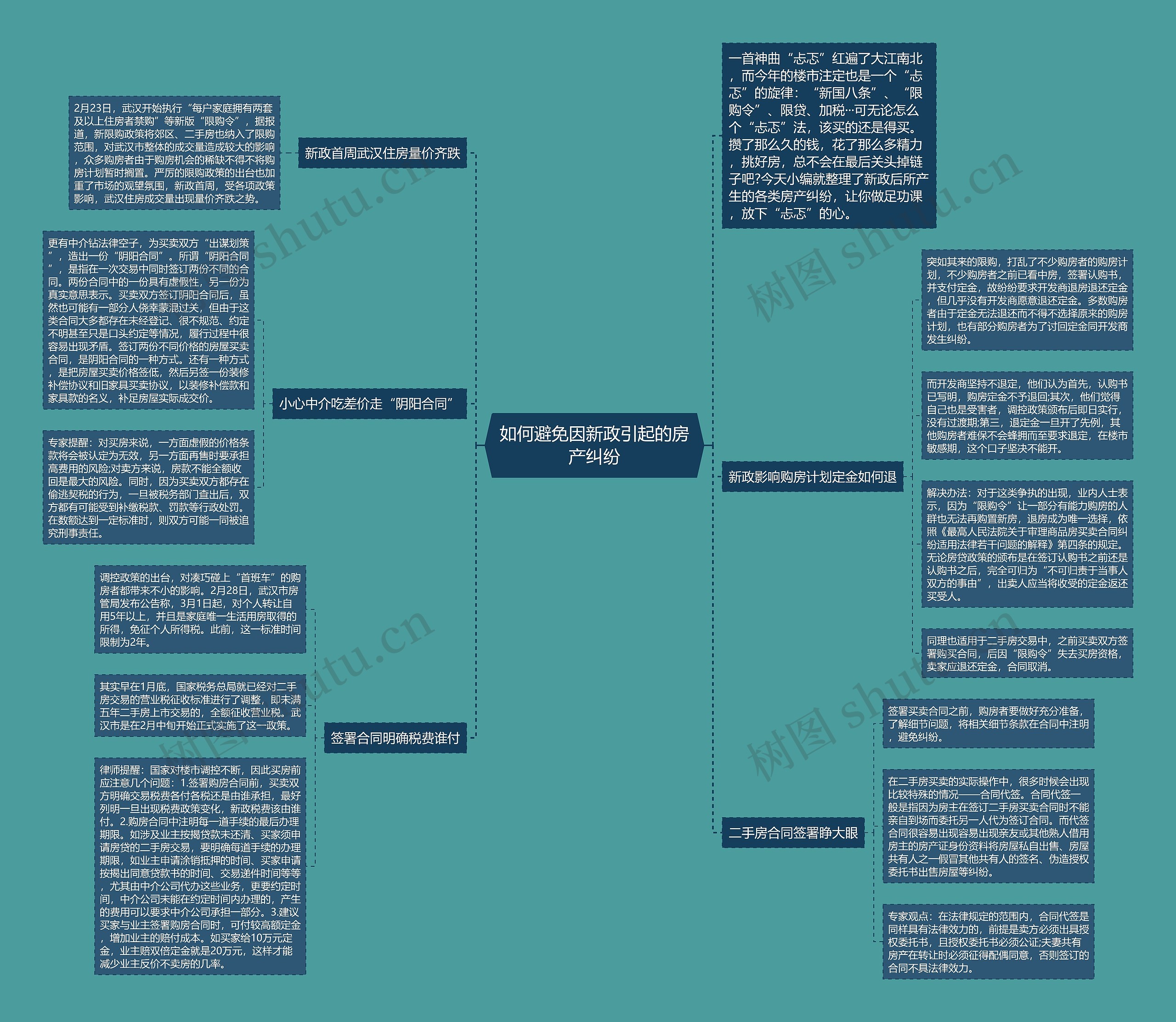 如何避免因新政引起的房产纠纷思维导图