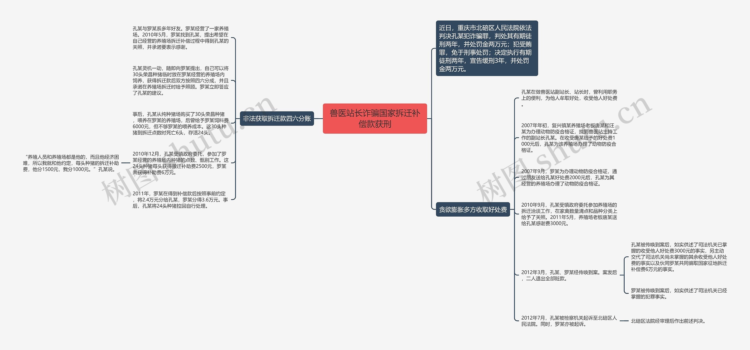 兽医站长诈骗国家拆迁补偿款获刑思维导图