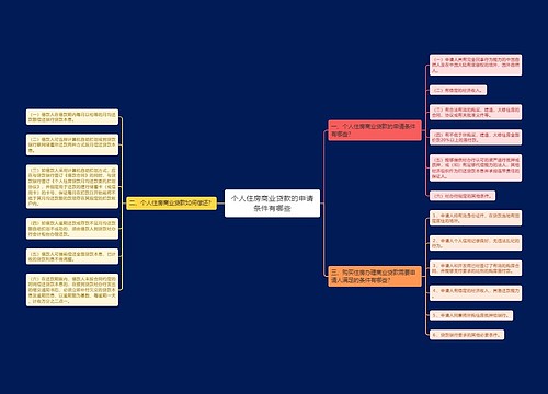 个人住房商业贷款的申请条件有哪些