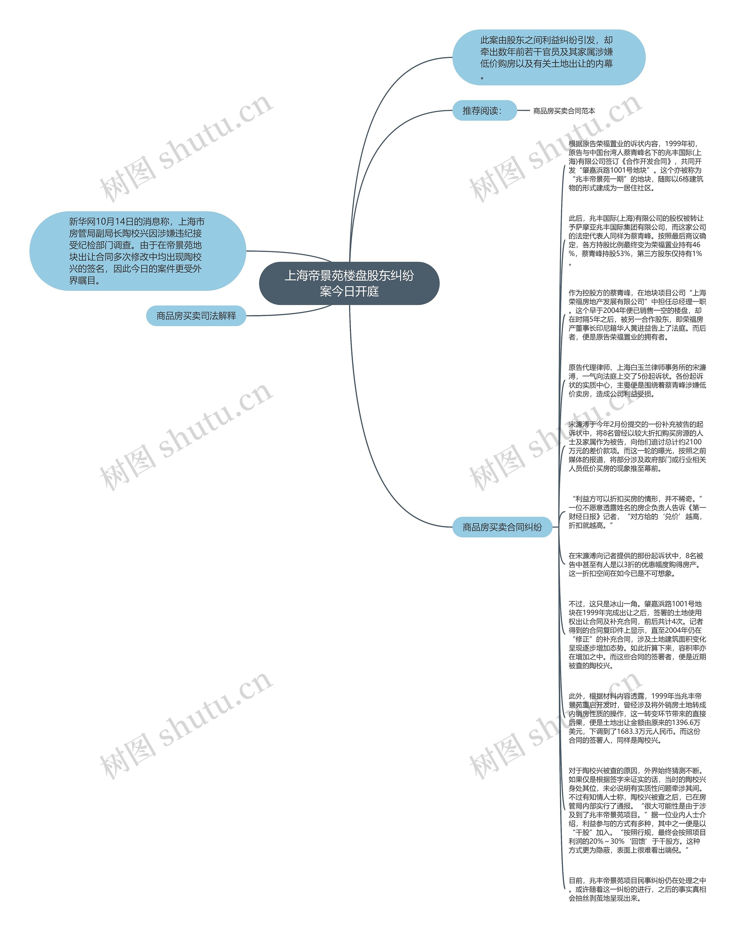 上海帝景苑楼盘股东纠纷案今日开庭思维导图