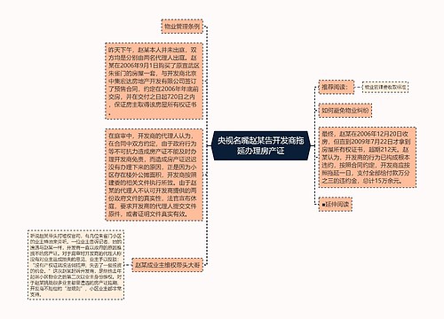 央视名嘴赵某告开发商拖延办理房产证