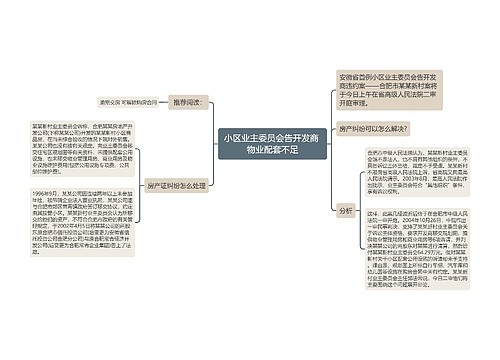 小区业主委员会告开发商 物业配套不足