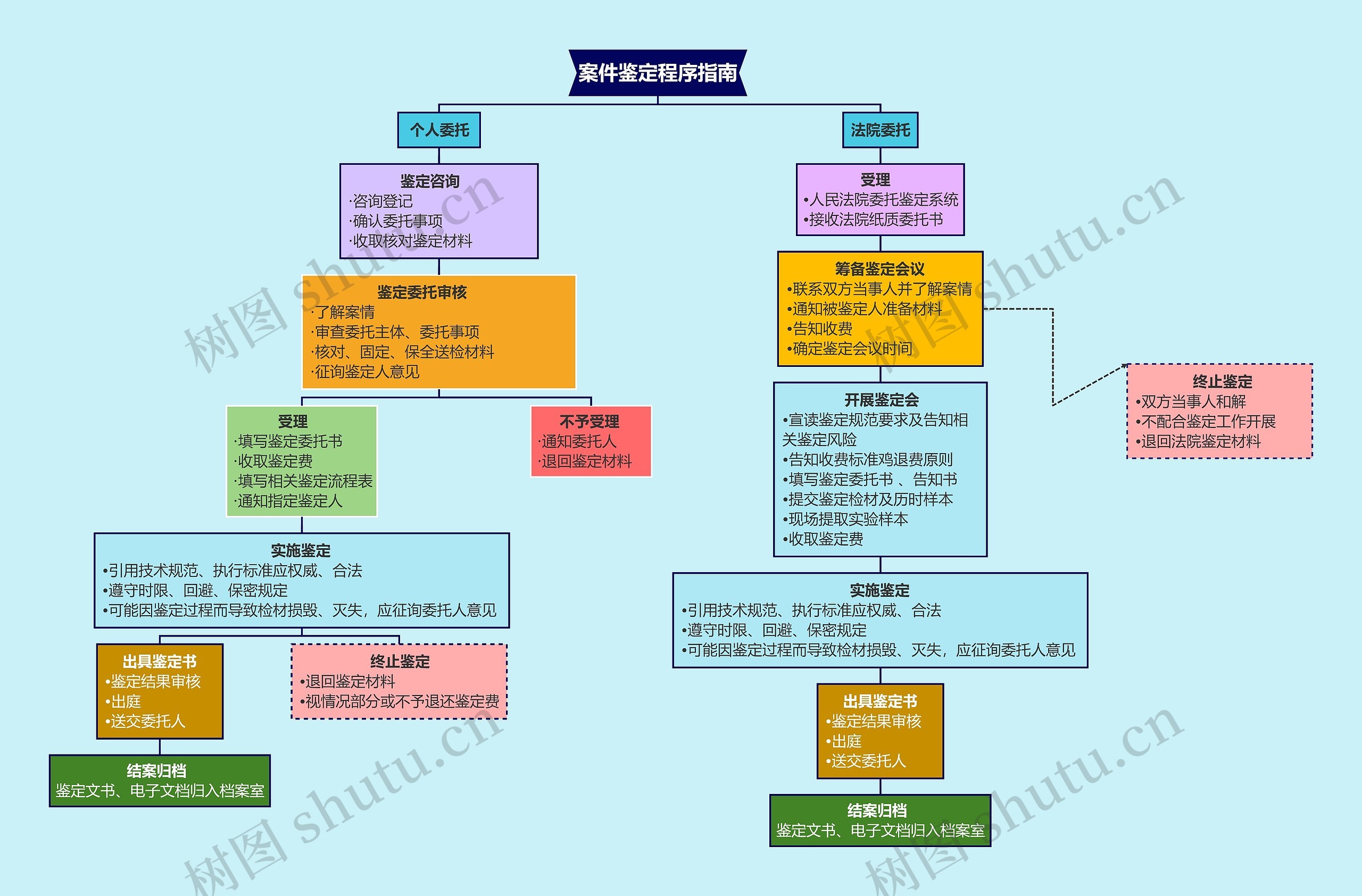 案件鉴定程序指南思维导图