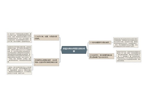 房屋出售合同需注意的问题