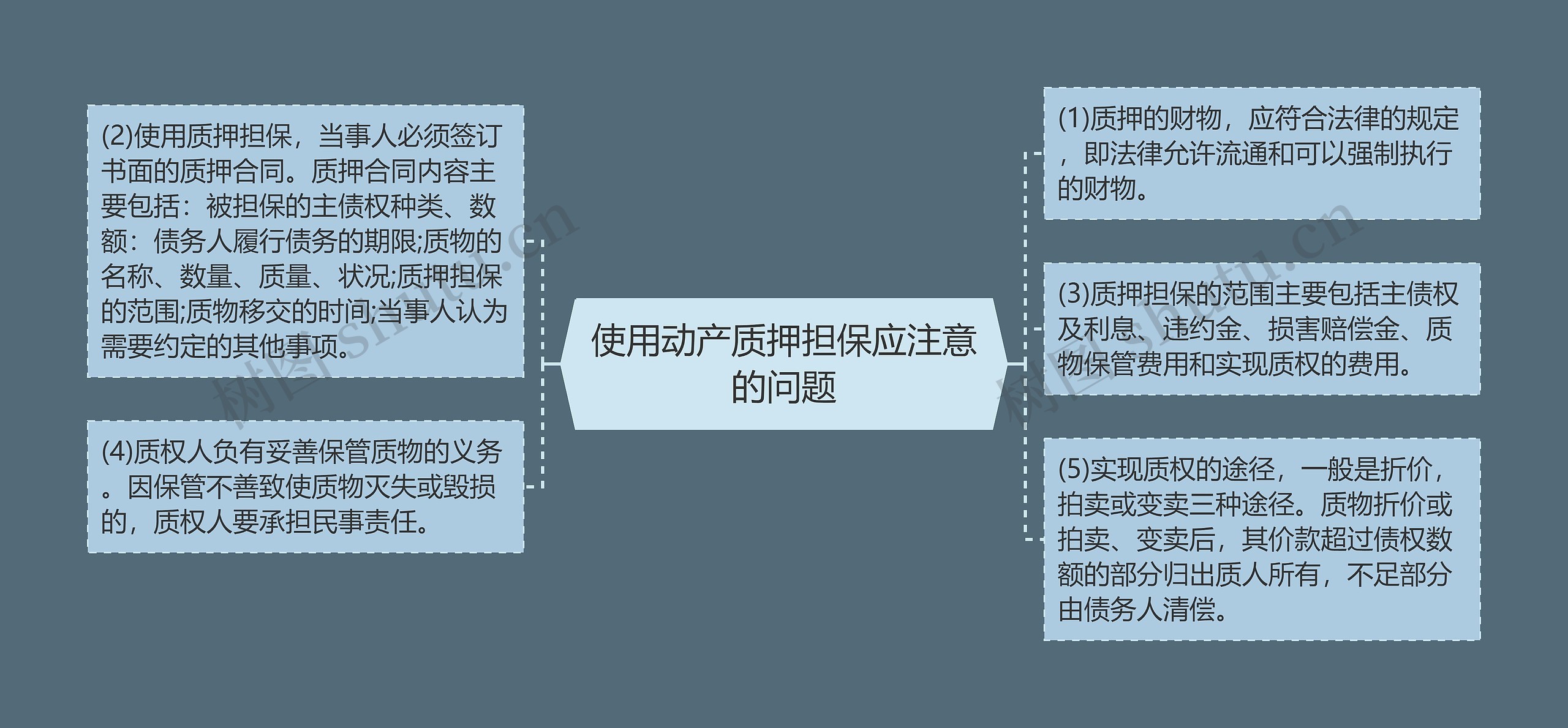 使用动产质押担保应注意的问题思维导图