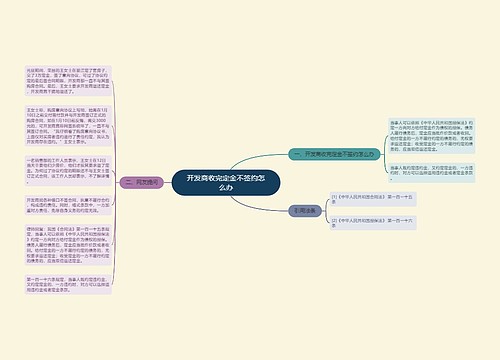 开发商收完定金不签约怎么办