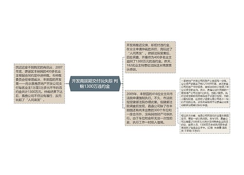 开发商延期交付玩失踪 判赔1300万违约金