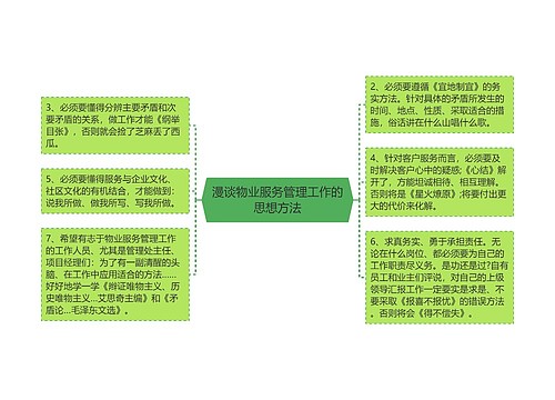 漫谈物业服务管理工作的思想方法