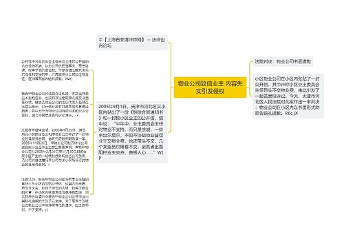 物业公司致信业主 内容失实引发侵权