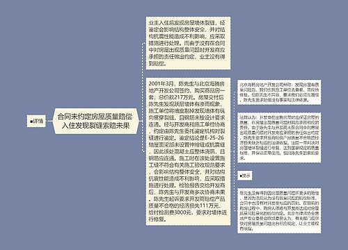 合同未约定房屋质量赔偿 入住发现裂缝索赔未果