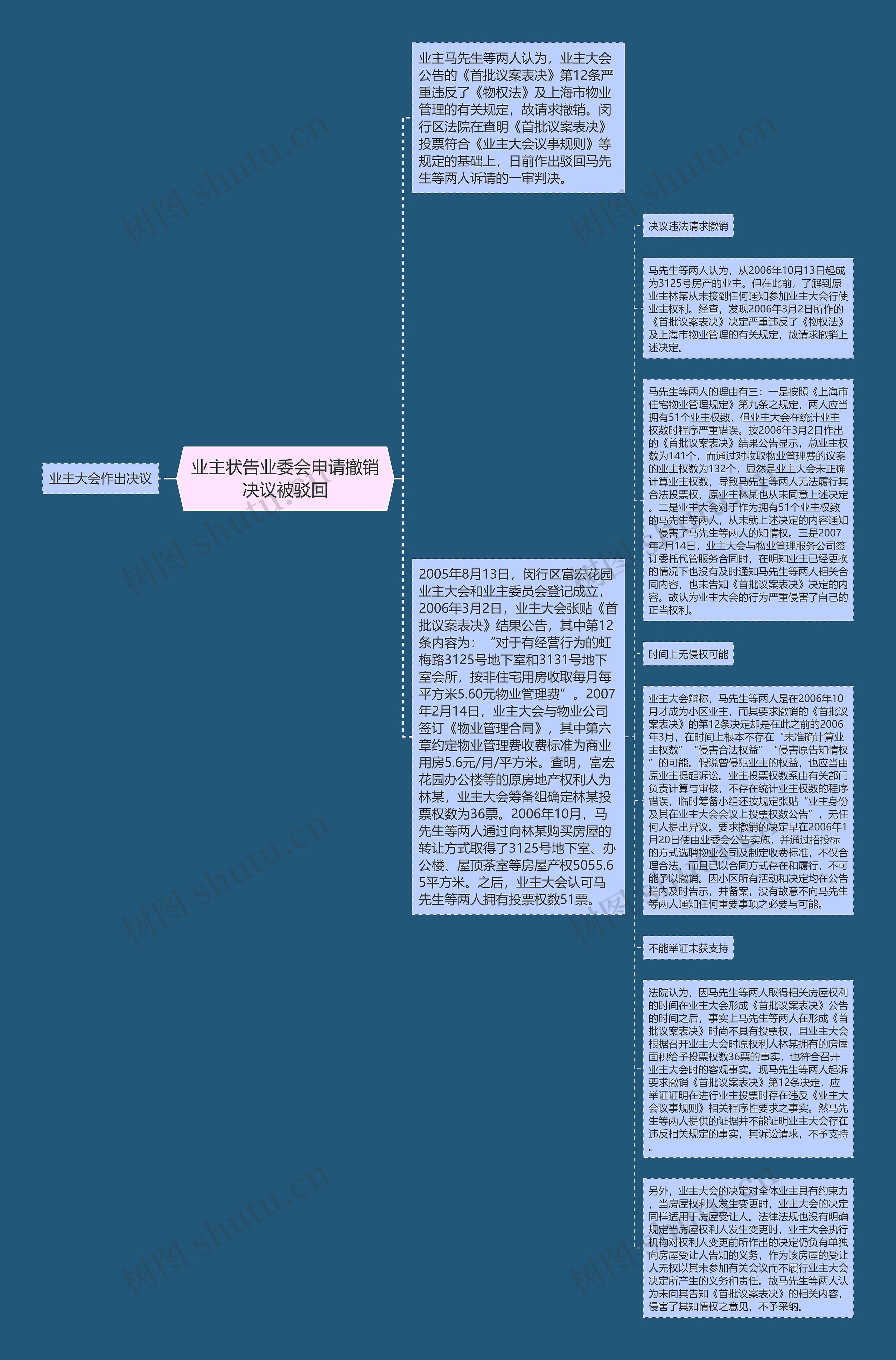 业主状告业委会申请撤销决议被驳回思维导图