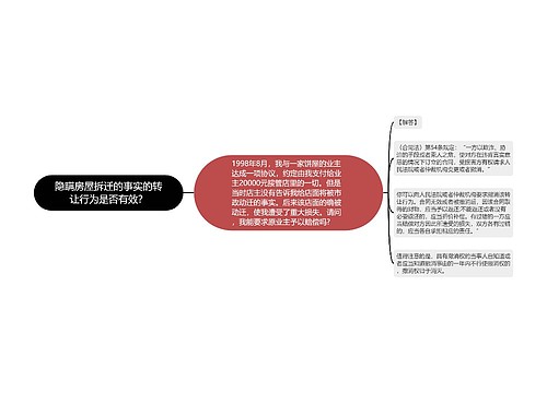 隐瞒房屋拆迁的事实的转让行为是否有效？