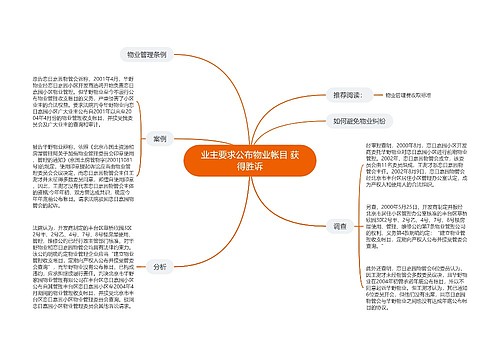 业主要求公布物业帐目 获得胜诉