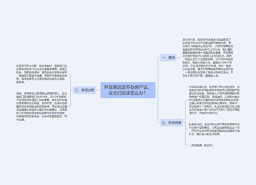 开发商迟迟不办房产证，业主们应该怎么办？