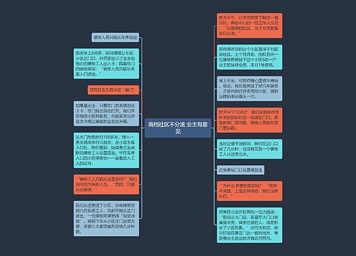 高档社区不分流 业主有意见