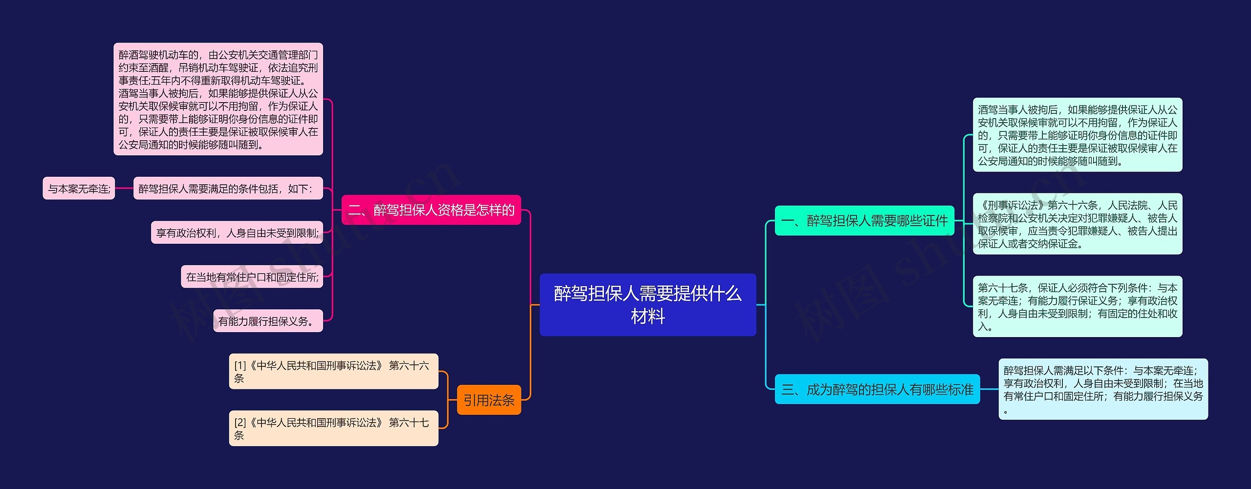 醉驾担保人需要提供什么材料思维导图