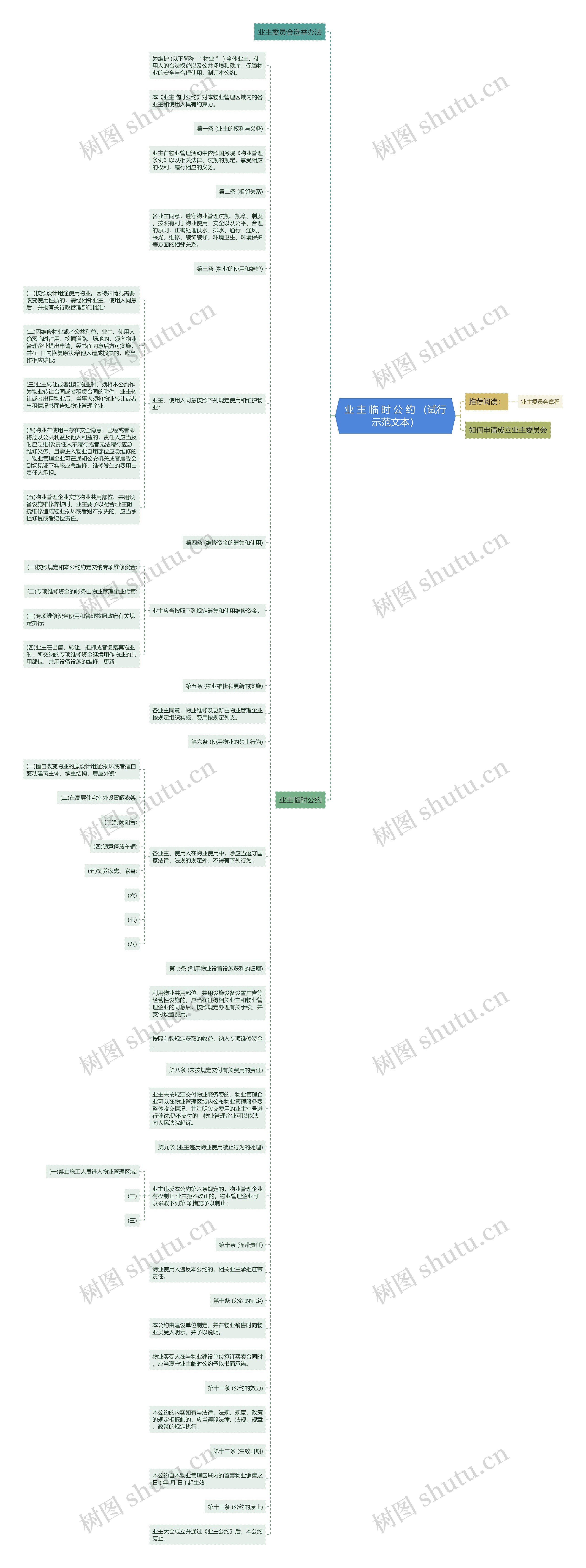 业 主 临 时 公 约 （试行示范文本）思维导图