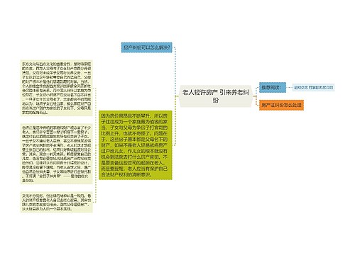 老人轻许房产 引来养老纠纷