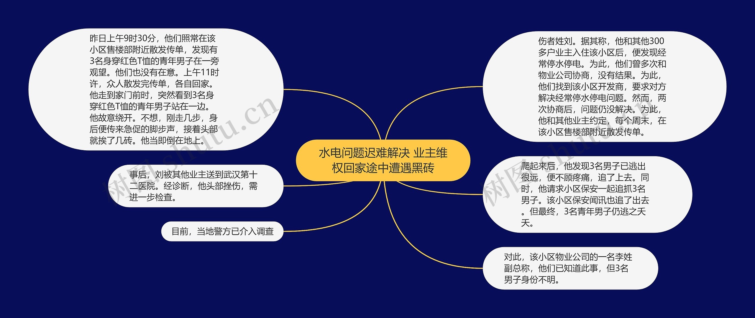 水电问题迟难解决 业主维权回家途中遭遇黑砖思维导图