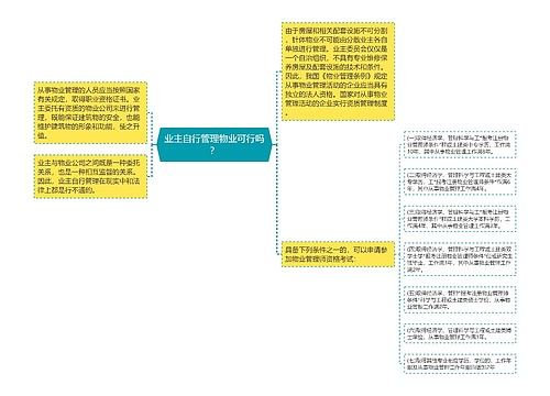 业主自行管理物业可行吗？