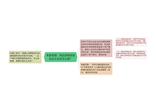 专家答疑：商品房维修基金业主应该怎么算？