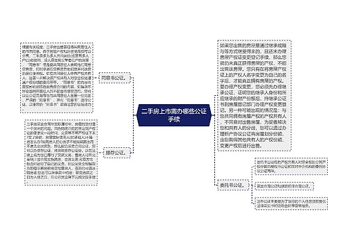 二手房上市需办哪些公证手续