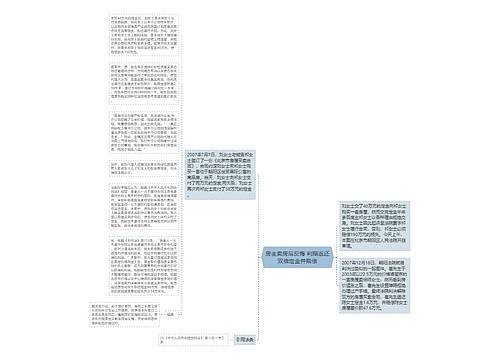 房主卖房后反悔 判赔返还双倍定金并赔偿