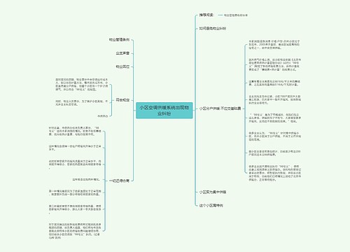 小区空调供暖系统出现物业纠纷