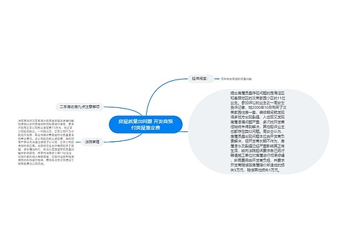 房屋质量出问题 开发商预付房屋鉴定费