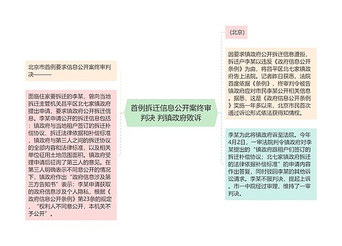 首例拆迁信息公开案终审判决 判镇政府败诉