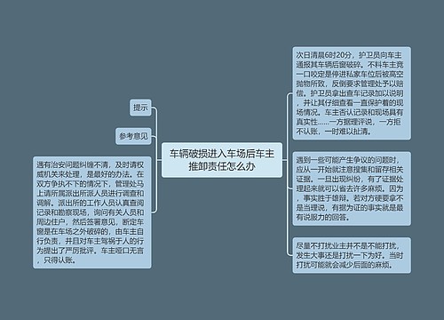 车辆破损进入车场后车主推卸责任怎么办