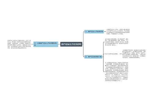 房产证加儿子名字好吗
