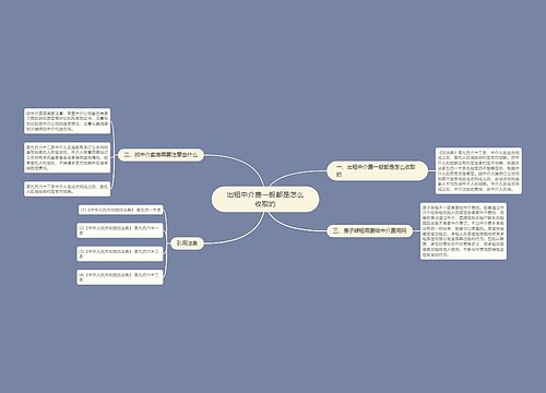 出租中介费一般都是怎么收取的