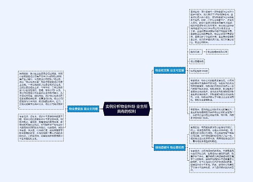 实例分析物业纠纷 业主所具有的权利