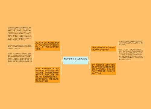 拆迁安置补偿标准怎样的？