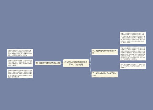 房贷未还完抵押贷款能办下来，怎么处理