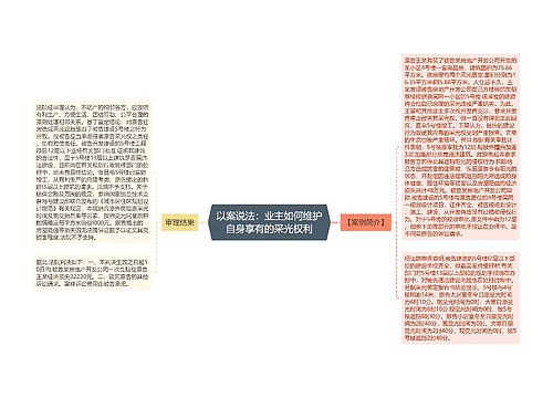 以案说法：业主如何维护自身享有的采光权利