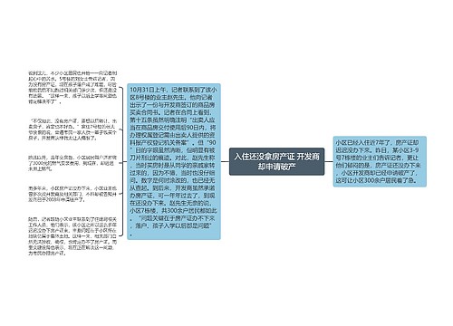 入住还没拿房产证 开发商却申请破产