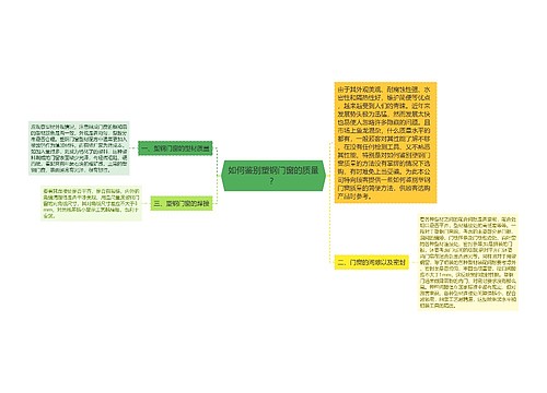 如何鉴别塑钢门窗的质量？