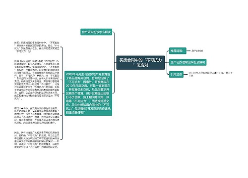 买房合同中的“不可抗力”怎应对